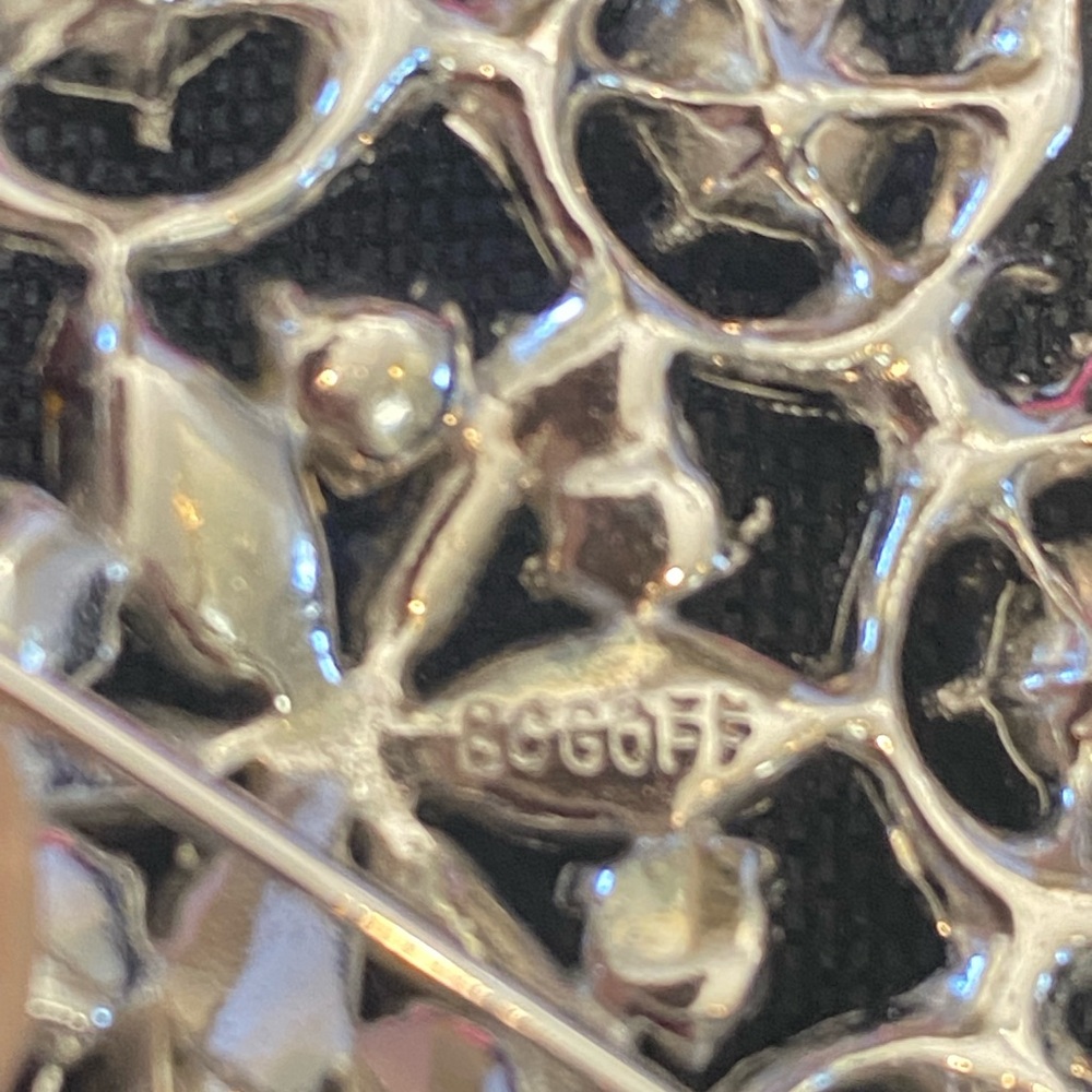 Vintage Bogoff Signed Blue And Clear Rhinestone B… - image 3